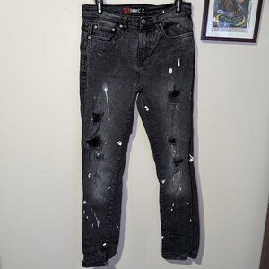 Panyc Black Distressed Denim Jeans 16 EUC